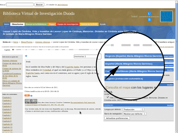 Obras, versiones y traducciones